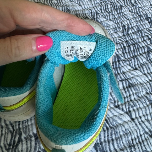 Nike Court Borough Low 2 TD 'White Baltic Blue Volt' - Picture 7 of 7